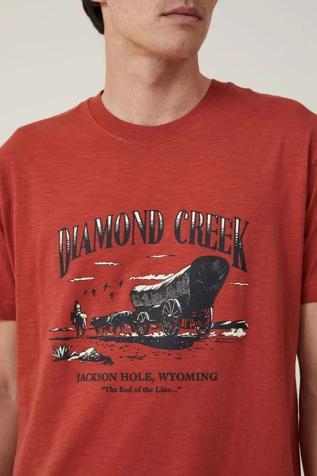 Men Graphic TShirts Cotton On Loose Fit Graphic TShirt Bruschetta Reddiamond Creek