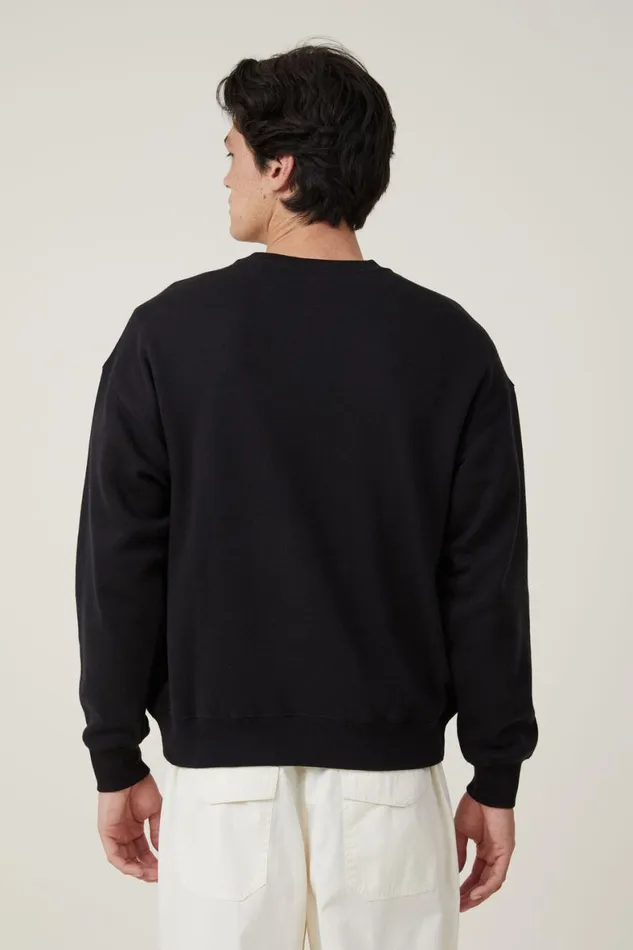 Men Graphic TShirts Cotton On Oversized Graphic Sweater Black Landcapes