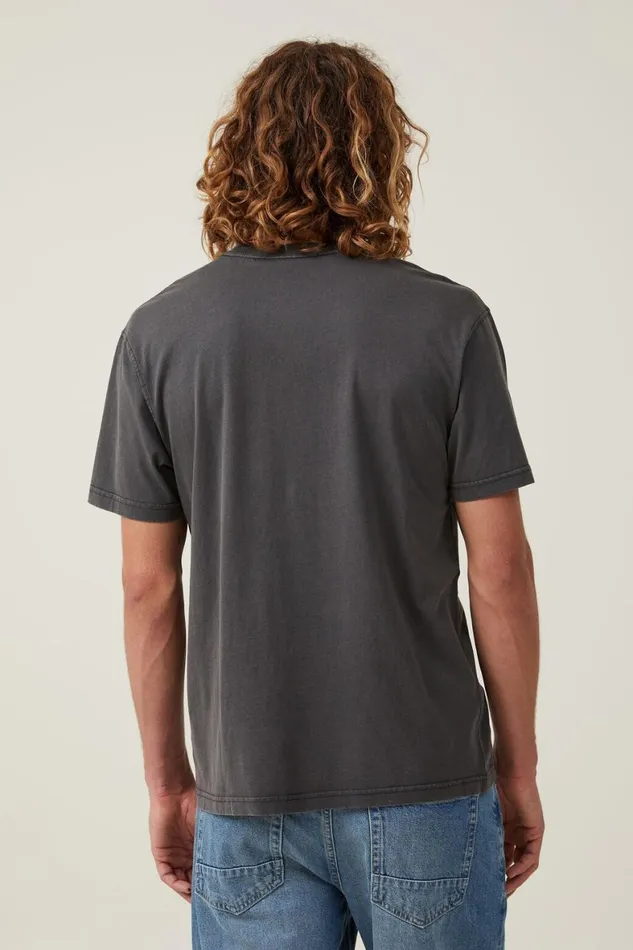 Men Graphic TShirts Cotton On Premium Loose Fit Music TShirt Lcn Mt Washed Blackbiggienotorious