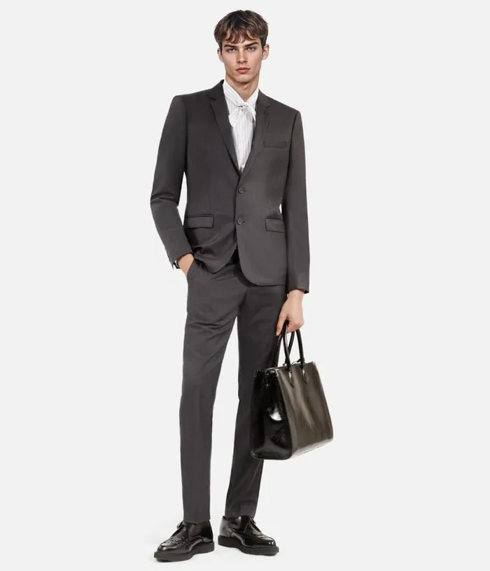 Men Gray Wool Suit Jacket Cinched Cut THE KOOPLES Blazers and Suits