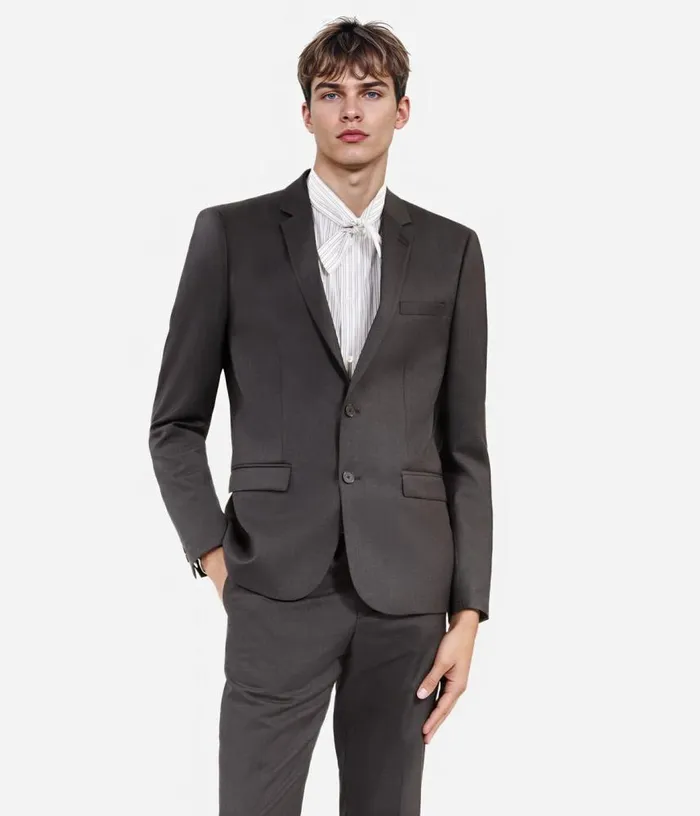 Men Gray Wool Suit Jacket Cinched Cut THE KOOPLES Blazers and Suits