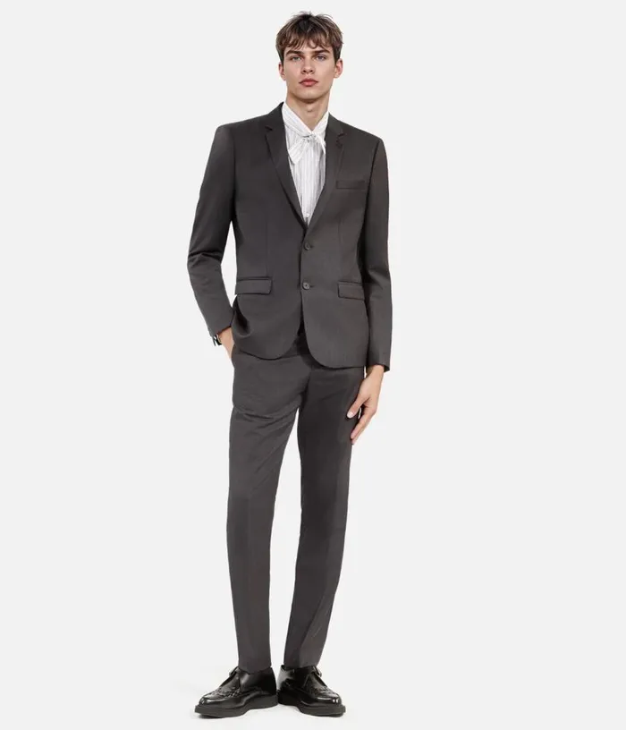 Men Gray Wool Suit Jacket Cinched Cut THE KOOPLES Blazers and Suits