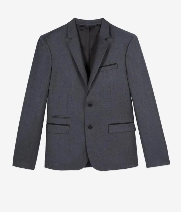 Men Gray Wool Suit Jacket Cinched Cut THE KOOPLES Blazers and Suits