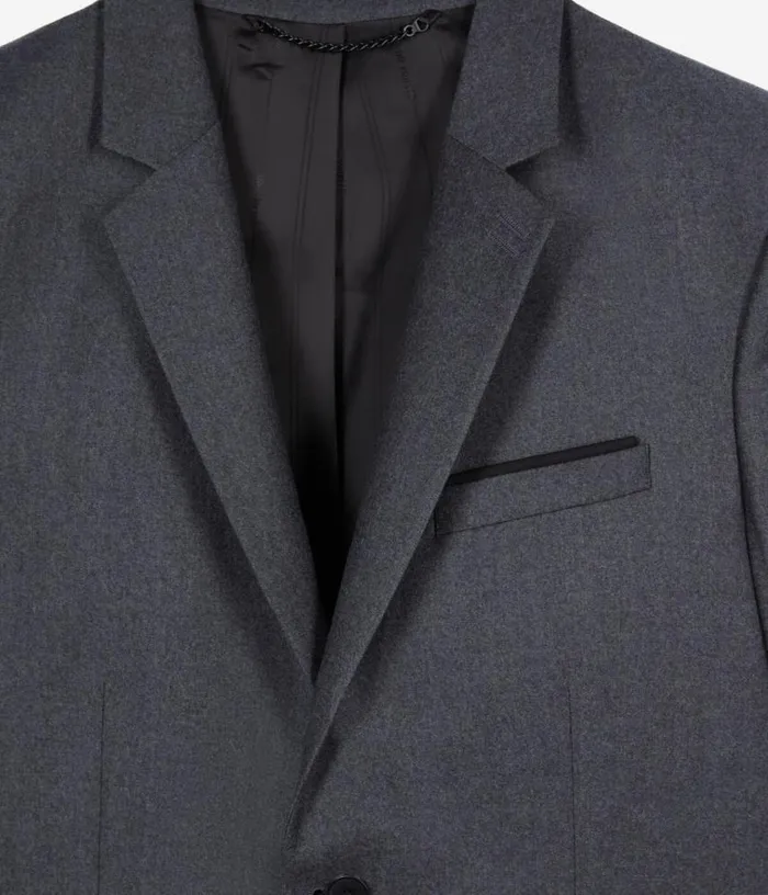Men Gray Wool Suit Jacket Cinched Cut THE KOOPLES Blazers and Suits