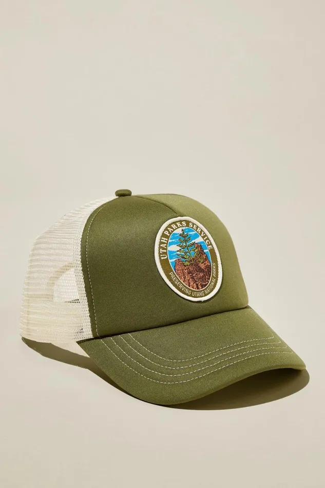 Men Hats Cotton On Trucker Hat Oliveutah Parks Service