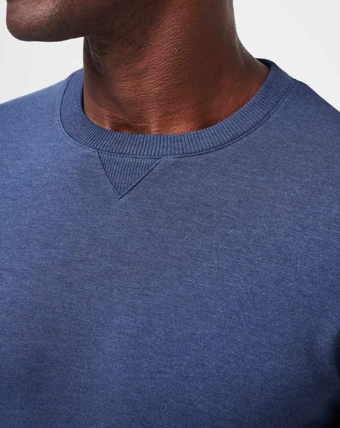 Men Hoodies and Sweatshirts TravisMathew AMENITIES CREW Heather Blue Nights