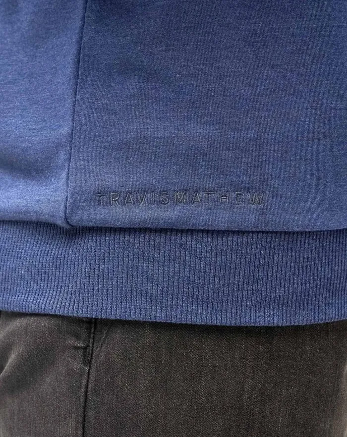 Men Hoodies and Sweatshirts TravisMathew AMENITIES CREW Heather Blue Nights