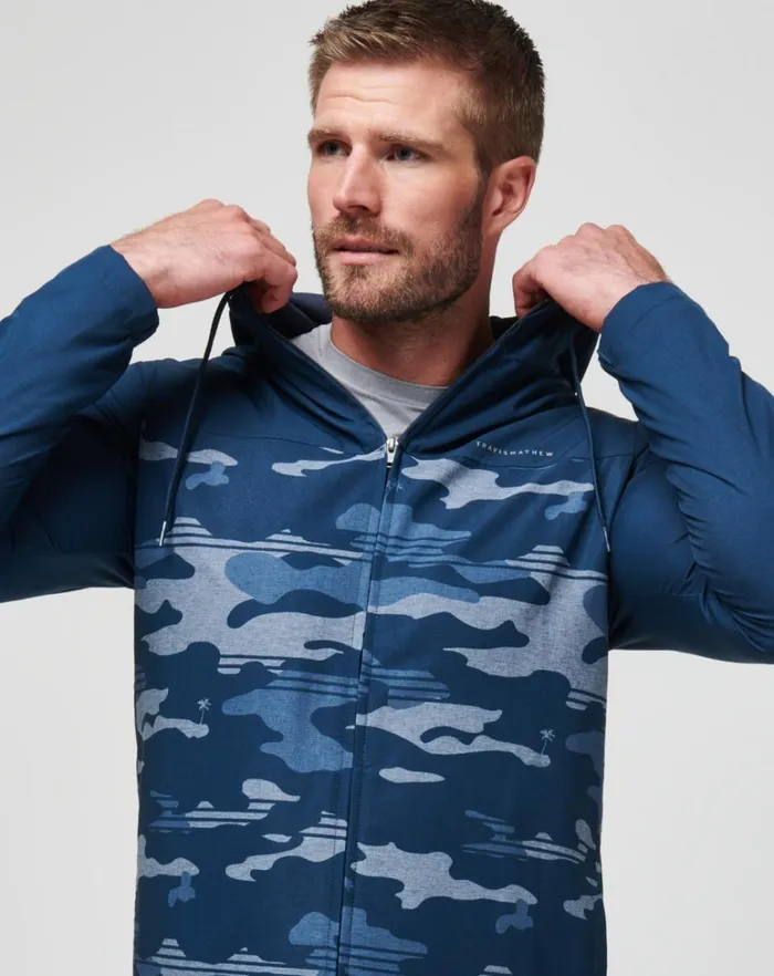 Men Hoodies and Sweatshirts TravisMathew CAMO TECH HOODIE Blue Nights Men Hoodies and Sweatshirts TravisMathew CAMO TECH HOODIE Blue Nights