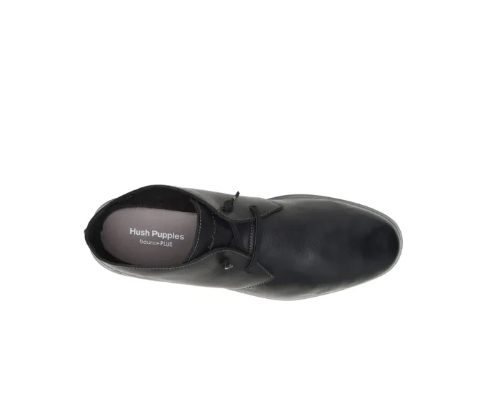 Men Hush Puppies Everyday Chukka Black Leather Boots Men Hush Puppies Everyday Chukka Black Leather Boots