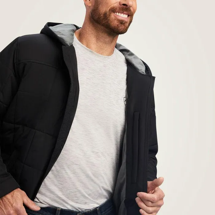 Men Jackets and Vests Ariat Crius Hooded Insulated Jacket Black Men Jackets and Vests Ariat Crius Hooded Insulated Jacket Black