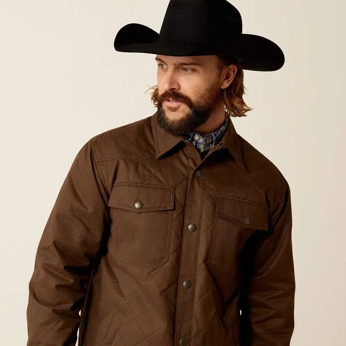 Men Jackets and Vests Ariat Grizzly Shirt Jacket Demitasse Men Jackets and Vests Ariat Grizzly Shirt Jacket Demitasse