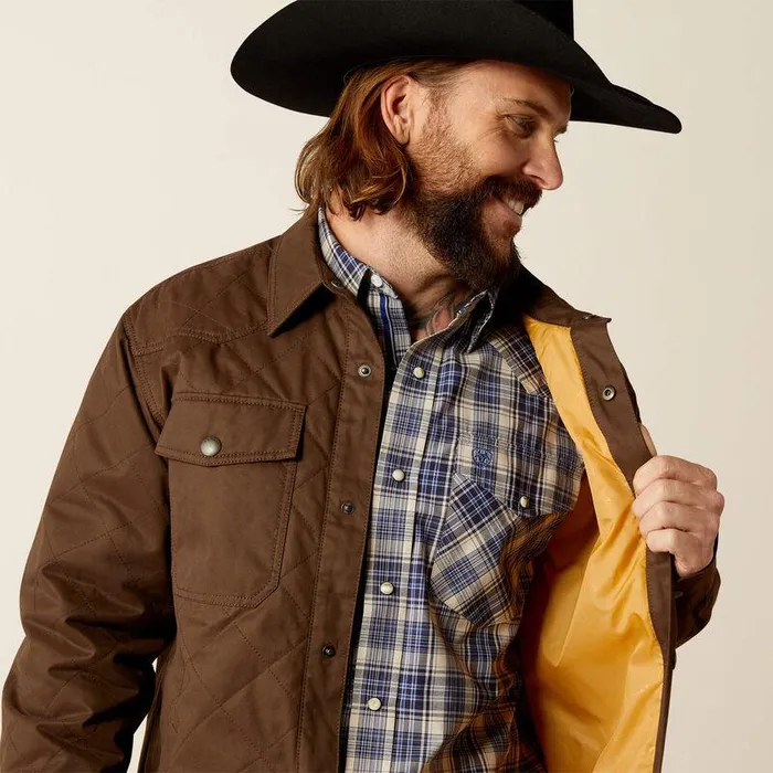Men Jackets and Vests Ariat Grizzly Shirt Jacket Demitasse Men Jackets and Vests Ariat Grizzly Shirt Jacket Demitasse