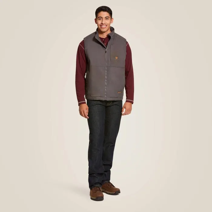 Men Jackets and Vests Ariat Rebar DuraCanvas Vest Rebar Grey Men Jackets and Vests Ariat Rebar DuraCanvas Vest Rebar Grey
