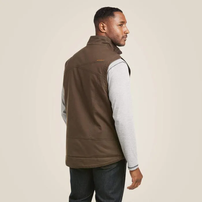 Men Jackets and Vests Ariat Rebar Washed DuraCanvas Insulated Vest Wren Men Jackets and Vests Ariat Rebar Washed DuraCanvas Insulated Vest Wren