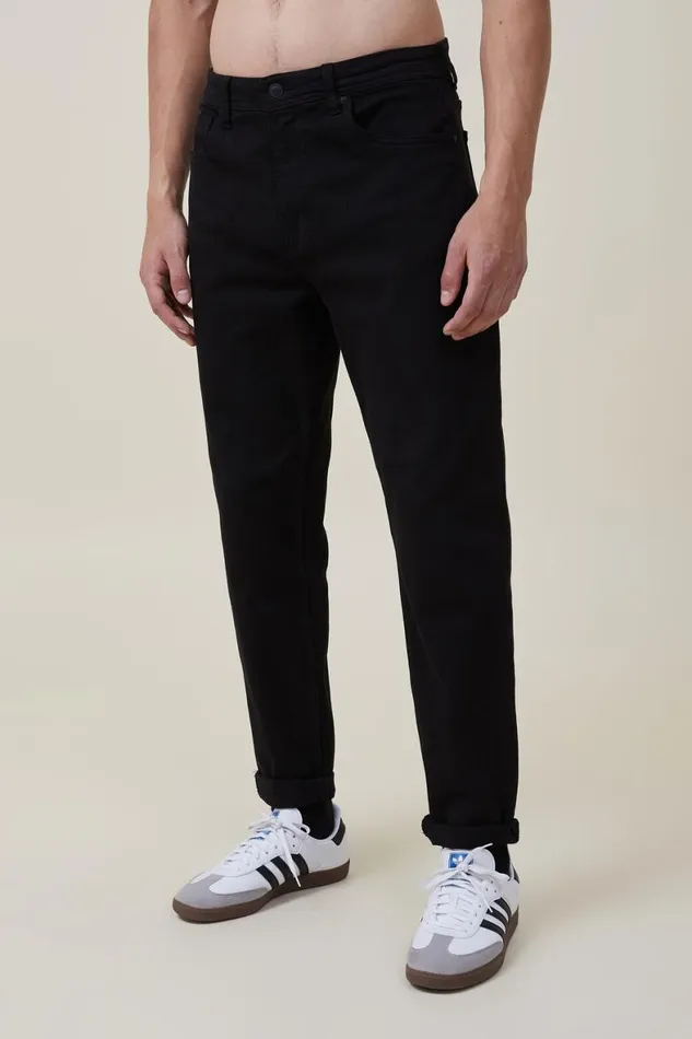 Men Jeans Cotton On Relaxed Tapered Jean New Black