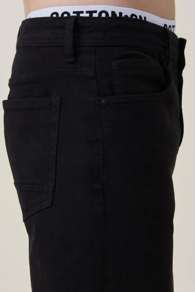 Men Jeans Cotton On Relaxed Tapered Jean New Black