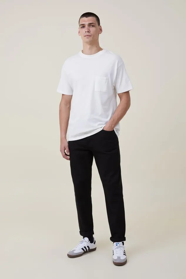 Men Jeans Cotton On Relaxed Tapered Jean New Black