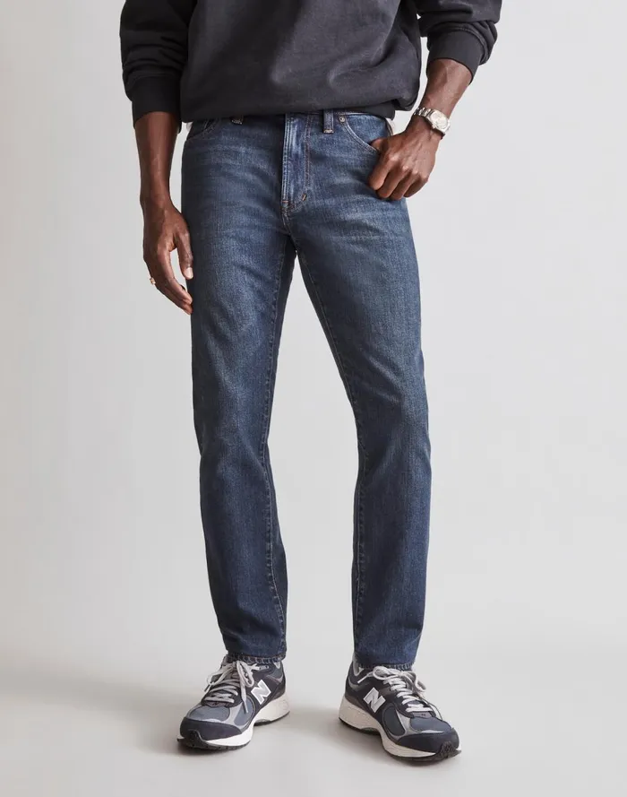 Men Jeans Madewell Athletic Slim Jeans COOLMAX Denim Edition Leeward Wash