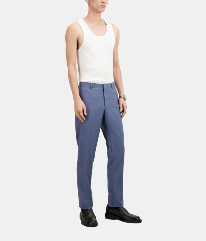 Men Light Blue Wool Suit Trousers THE KOOPLES Blazers and Suits