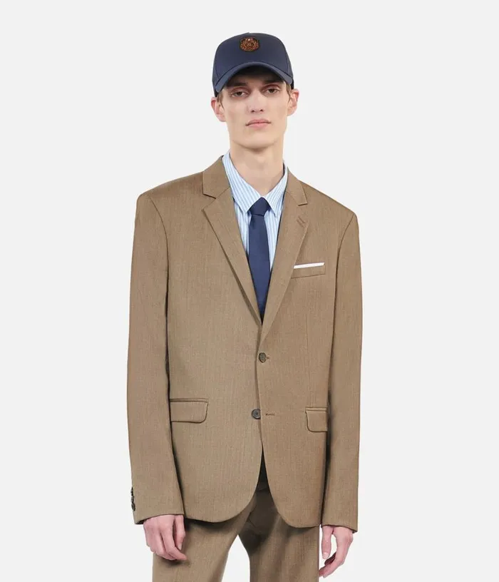 Men Light Brown Wool Suit Jacket THE KOOPLES Blazers and Suits