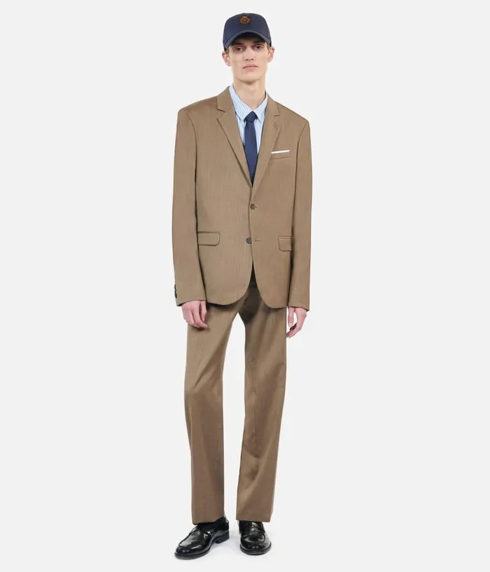 Men Light Brown Wool Suit Jacket THE KOOPLES Blazers and Suits