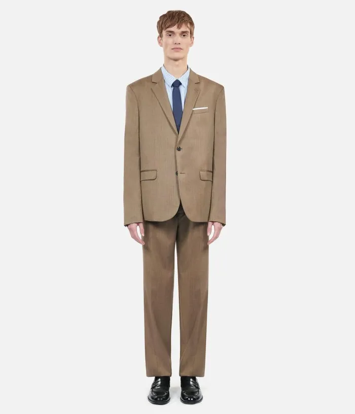 Men Light Brown Wool Suit Jacket THE KOOPLES Blazers and Suits