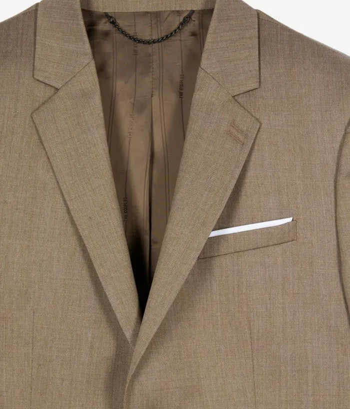 Men Light Brown Wool Suit Jacket THE KOOPLES Blazers and Suits