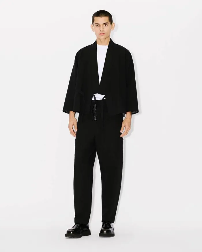 Men Light Kimono Jacket Black Kenzo Tailoring