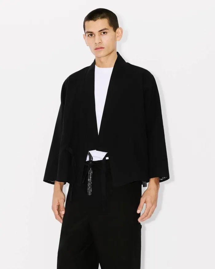 Men Light Kimono Jacket Black Kenzo Tailoring