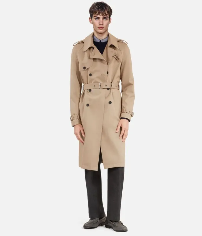 Men Long Beige Trench Coat THE KOOPLES Coats and Jackets