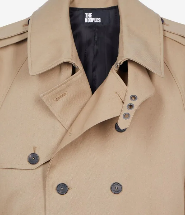 Men Long Beige Trench Coat THE KOOPLES Coats and Jackets