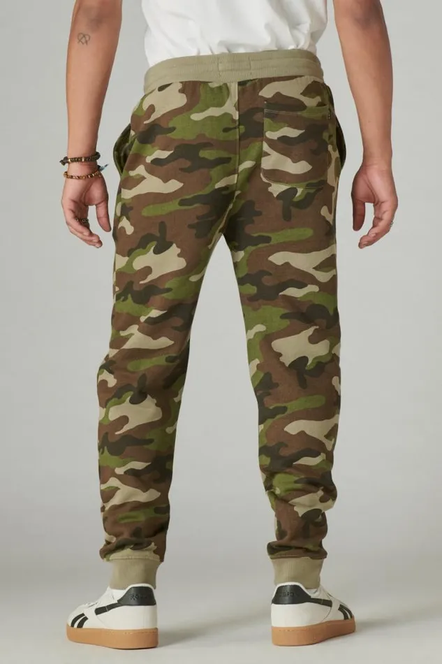 Men Lucky Brand Activewear Cloud Soft Fleece Camo Jogger Camo army Colors