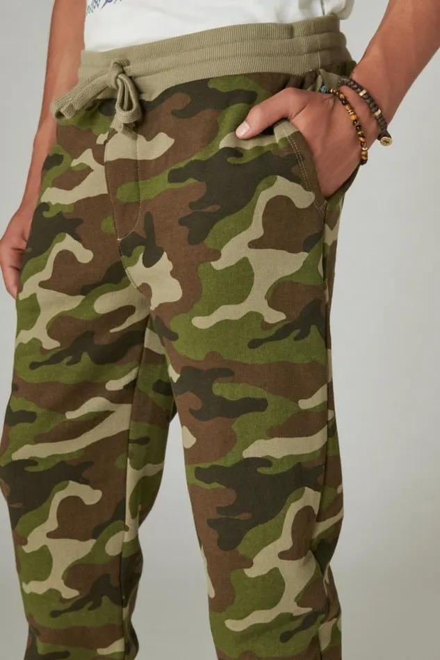 Men Lucky Brand Activewear Cloud Soft Fleece Camo Jogger Camo army Colors