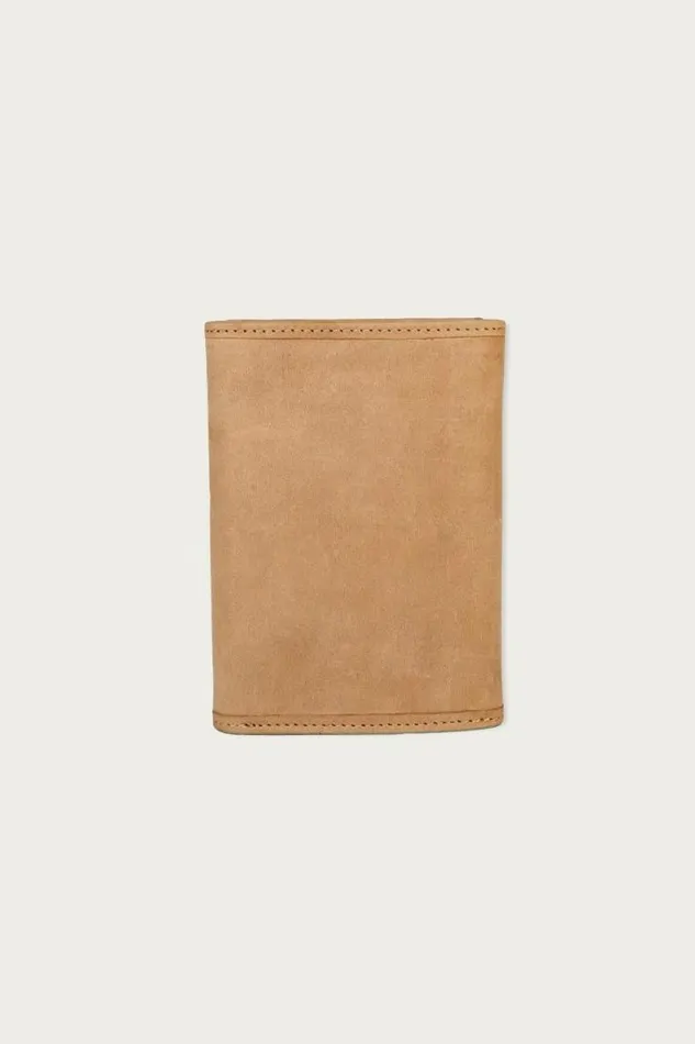 Men Lucky Brand Bags and Wallets Flag Embossed Leather Trifold Wallet Medium Brown