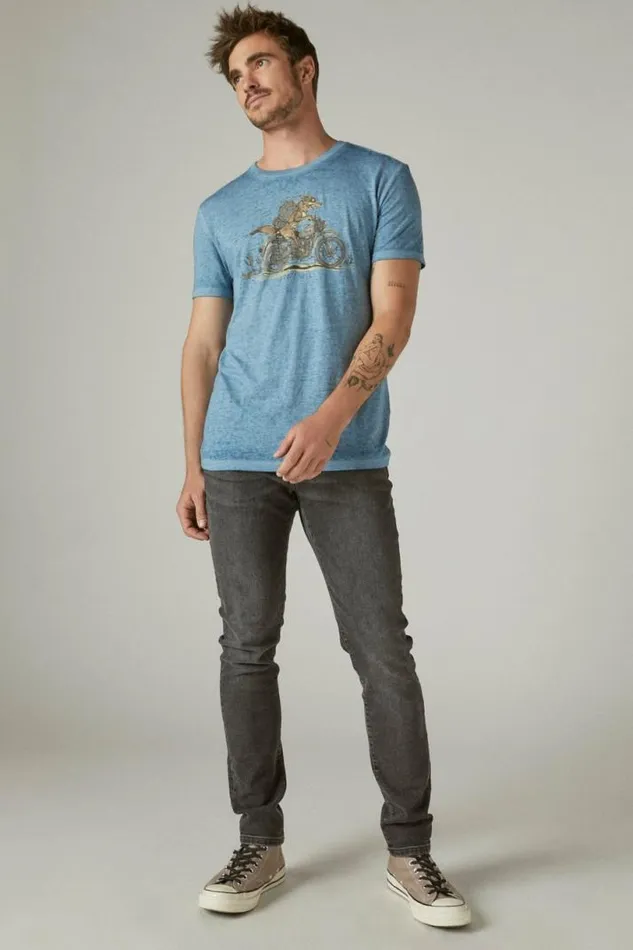 Men Lucky Brand Graphic Tees Coyote Biker Tee Allure