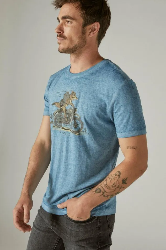 Men Lucky Brand Graphic Tees Coyote Biker Tee Allure