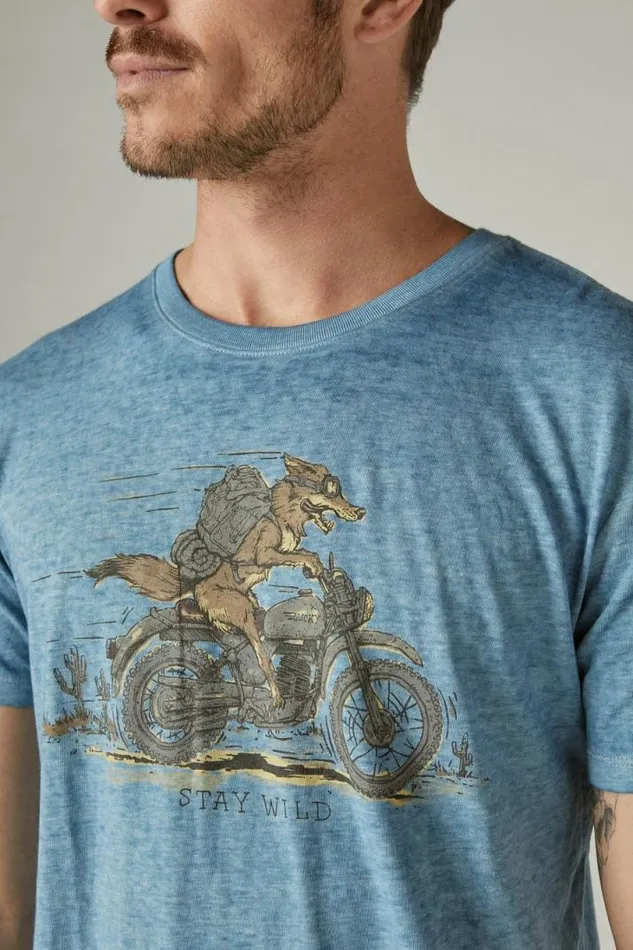 Men Lucky Brand Graphic Tees Coyote Biker Tee Allure