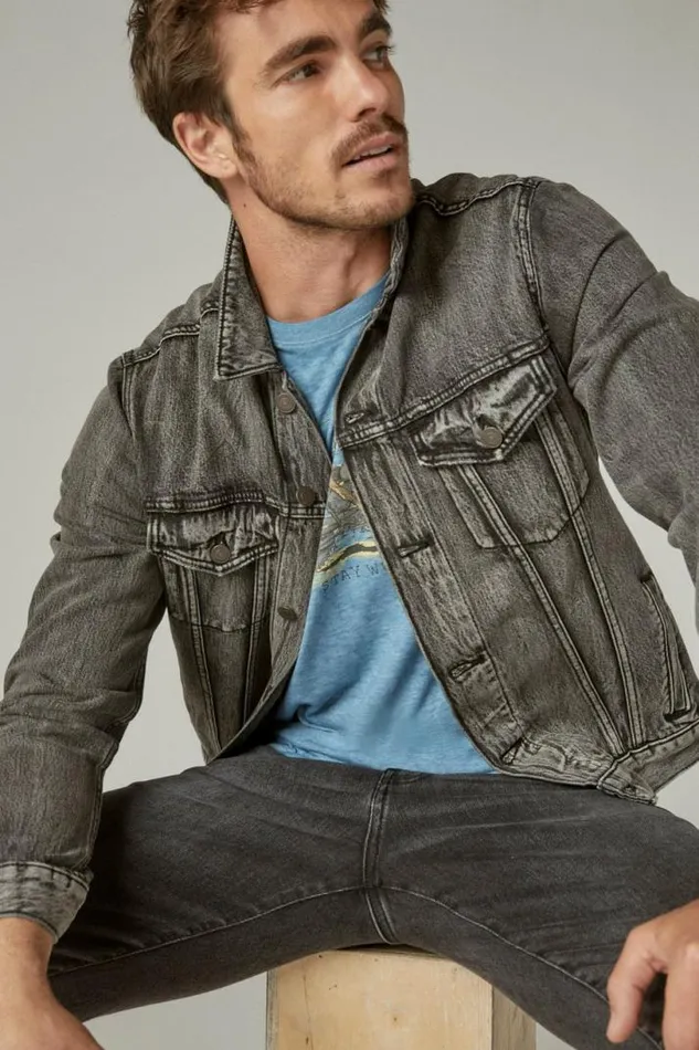 Men Lucky Brand Graphic Tees Coyote Biker Tee Allure