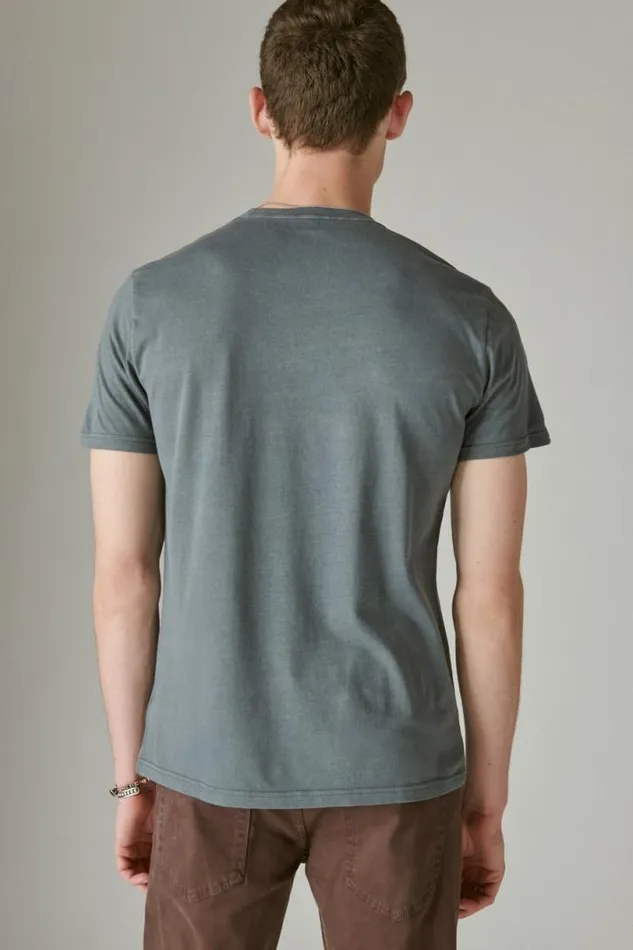 Men Lucky Brand Graphic Tees Grow Local Tee Ombre Blue
