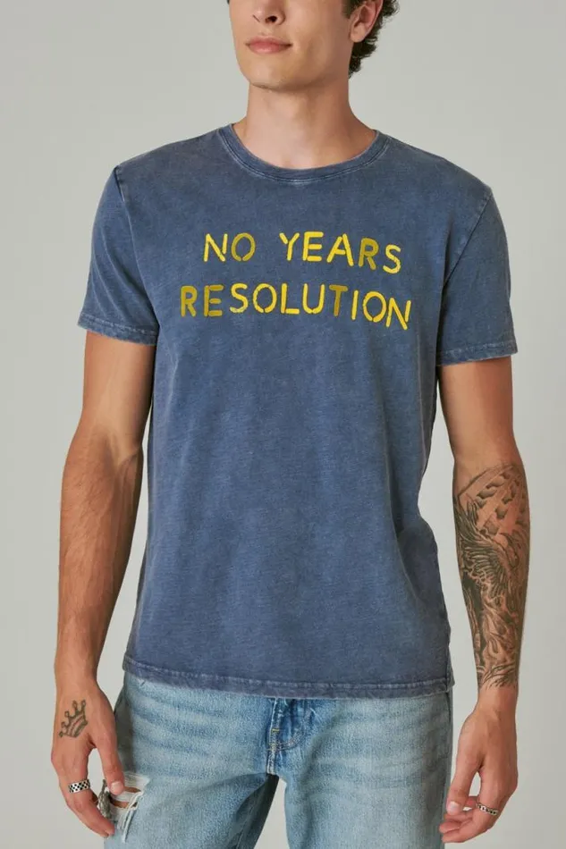 Men Lucky Brand Graphic Tees No Years Dress Blues