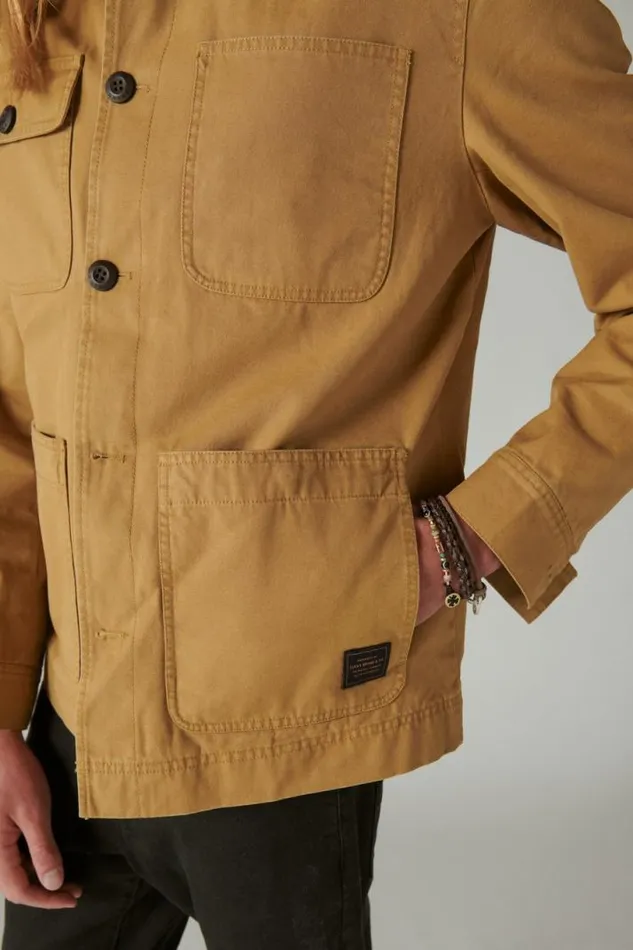 Men Lucky Brand Jackets and Outerwear Chore Jacket Sand