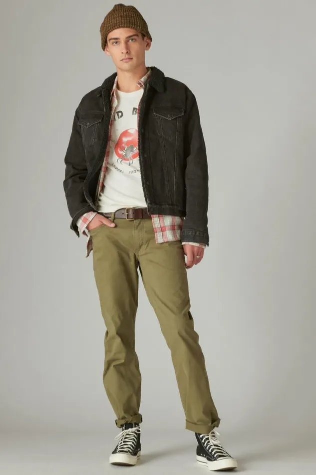 Men Lucky Brand Pants 363 Straight Sateen Stretch Jean Sage Shadow