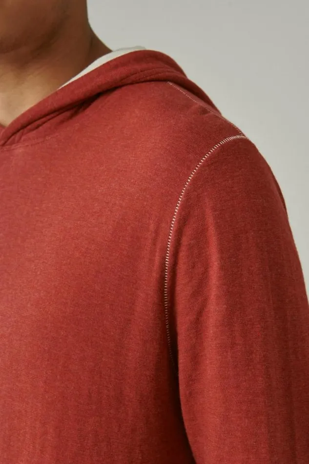 Men Lucky Brand Shirts and Tops Duo Fold Hoodie 636 Red