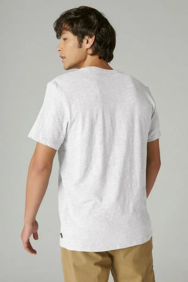 Men Lucky Brand Shirts and Tops Linen Short Sleeve Henley Bright White