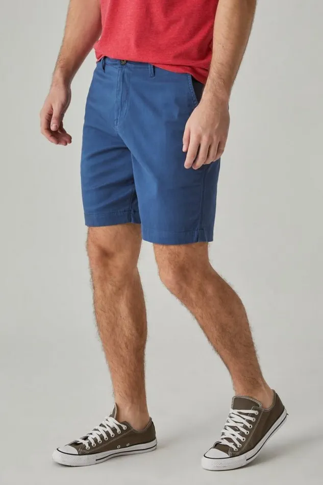Men Lucky Brand Shorts 11034 Stretch Twill Flat Front Short English Blue