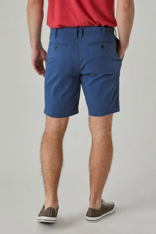 Men Lucky Brand Shorts 11034 Stretch Twill Flat Front Short English Blue