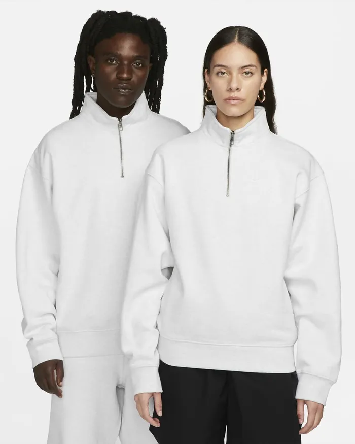 Men Nike Hoodies And Sweatshirts Solo Swoosh Birch Heatherwhite