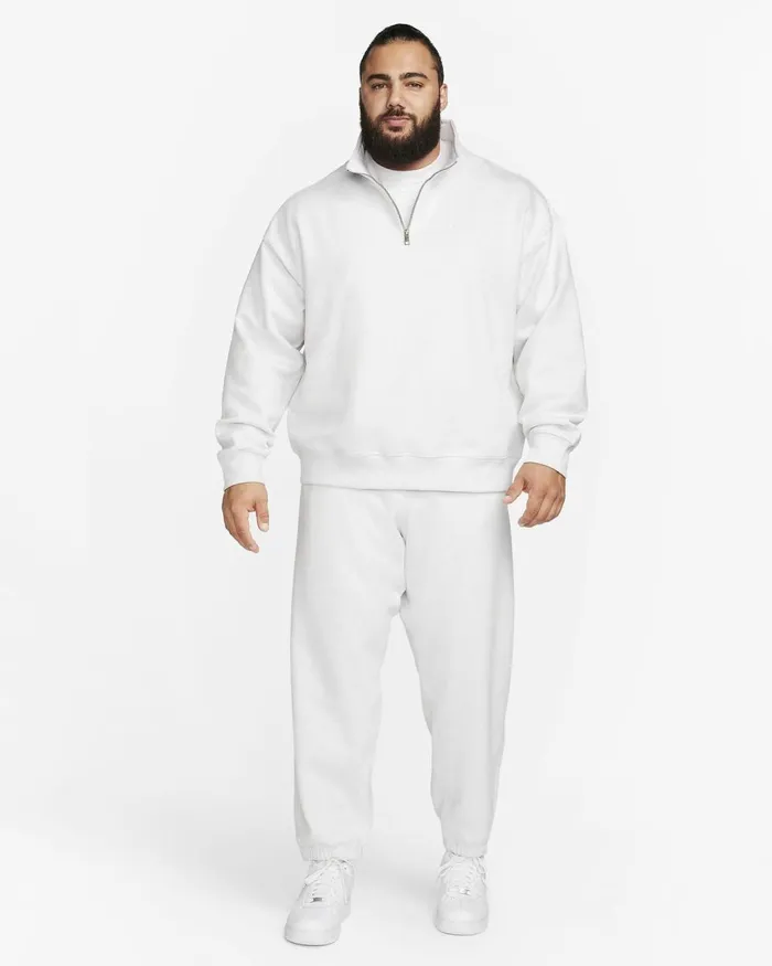 Men Nike Hoodies And Sweatshirts Solo Swoosh Birch Heatherwhite