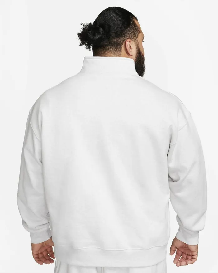 Men Nike Hoodies And Sweatshirts Solo Swoosh Birch Heatherwhite