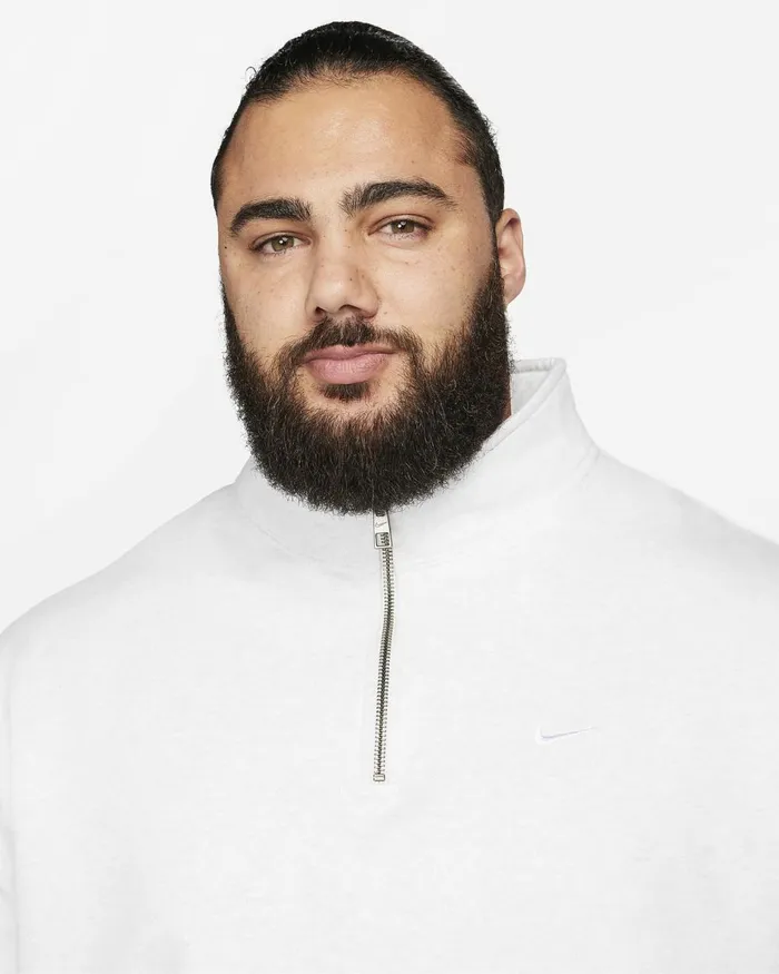 Men Nike Hoodies And Sweatshirts Solo Swoosh Birch Heatherwhite